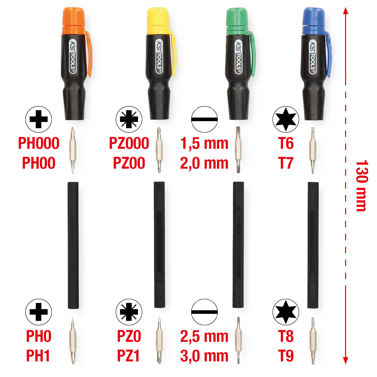 KS Tools Feinmechanik-Schraubendreher-Satz, 4-tlg