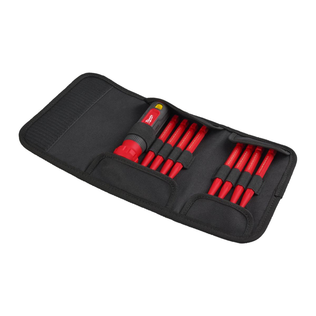 Milwaukee Multi-Bit Schrauberdreher 10 in 1 VDE geprüft mit10 isolierten Bits PH/PZ/TX/SL