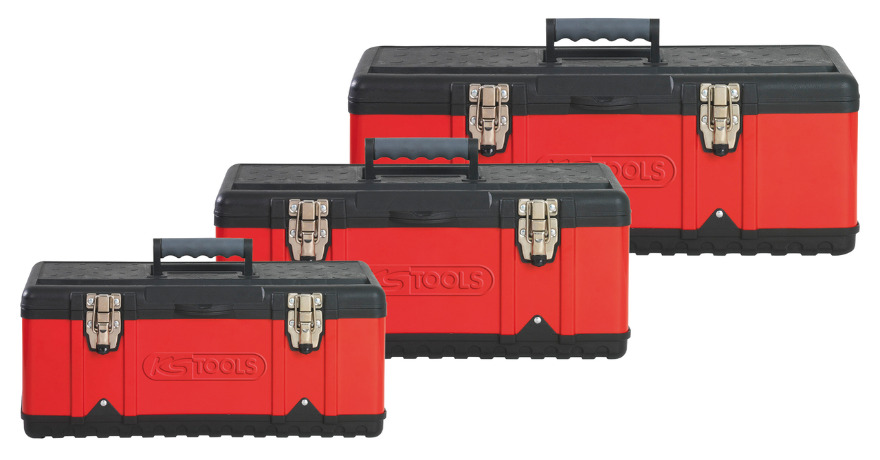 KS Tools Kunststoff-Stahlblech-Werkzeugkisten-Satz, 3-tlg