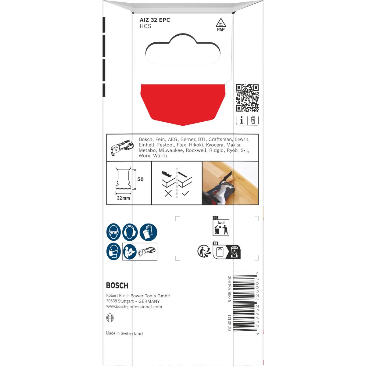Bosch AIZ 32 EPC Holz Tauchsägeblatt, Starlock, 32 x 50 mm, 5-Stück