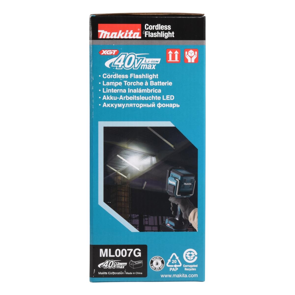 Makita LED-Akku-Handstrahler XGT 40V max. - 82.000 lx - 1.250 lm - ML007G