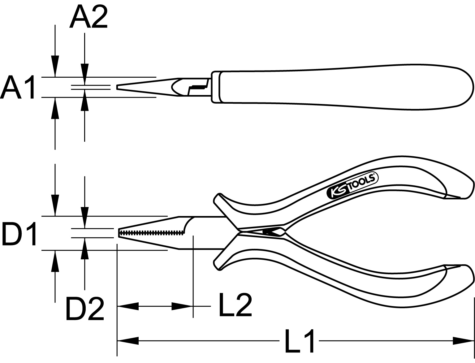 KS Tools ESD Flachzange, 130mm