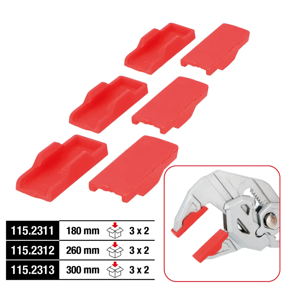 KS TOOLS Schonbacken für Zangenschlüssel, 3 Paar, 260 mm