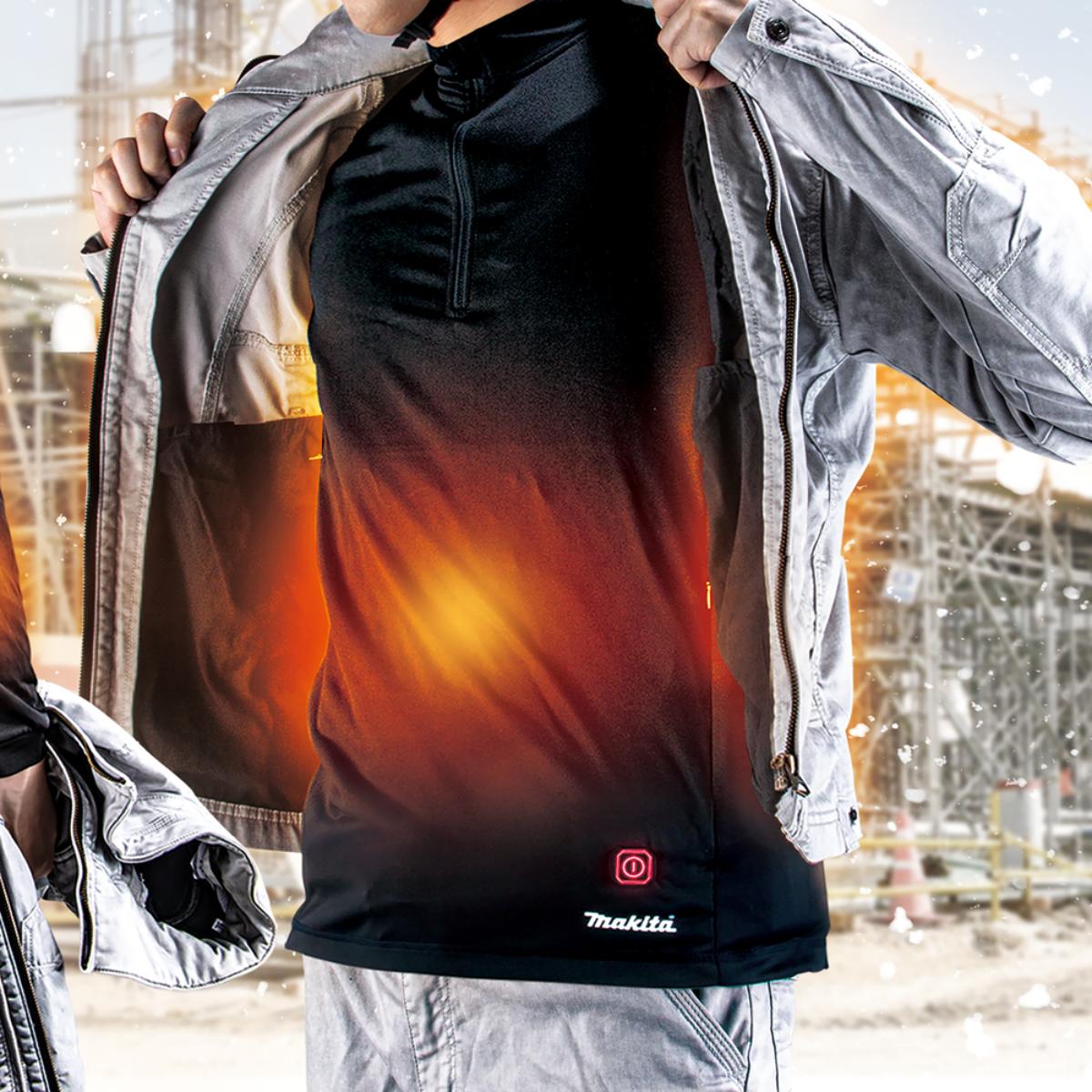 Makita Akku-Thermoshirt 18V/14,4V - 12V max. - 3-stufig - Rundhals - Größe S - DCX200CS