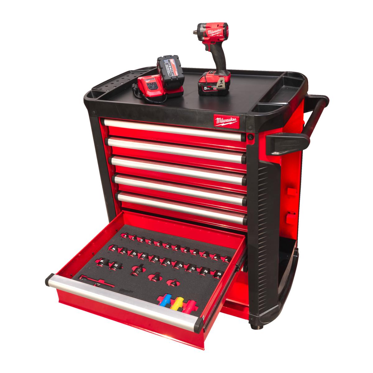 Milwaukee 30˝ / 78 cm TOOLGUARD Werkstattwagen mit Werkzeugbestückung, Premium Version, 246-teiliges