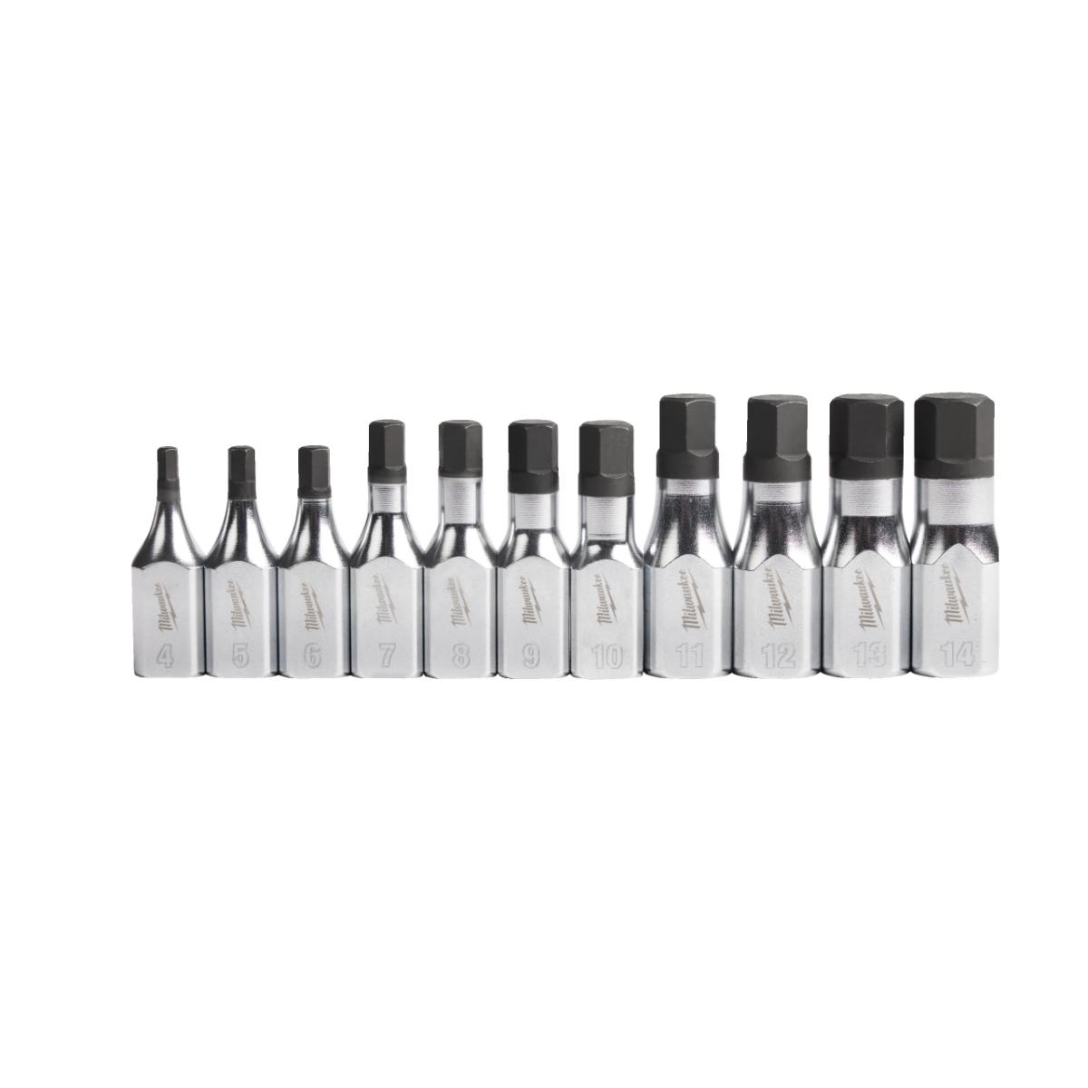Milwaukee Innensechskant Bit-Steckschlüsseleinsatz metrisch 3/8", 11-teiliges Set