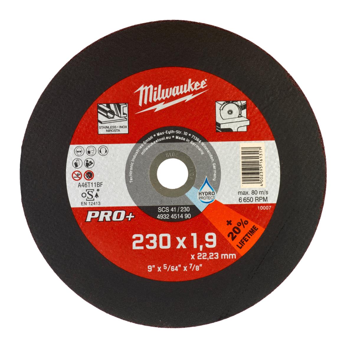 Milwaukee - Metalltrennscheibe 230x1,9 mm PRO+ - 4932451490