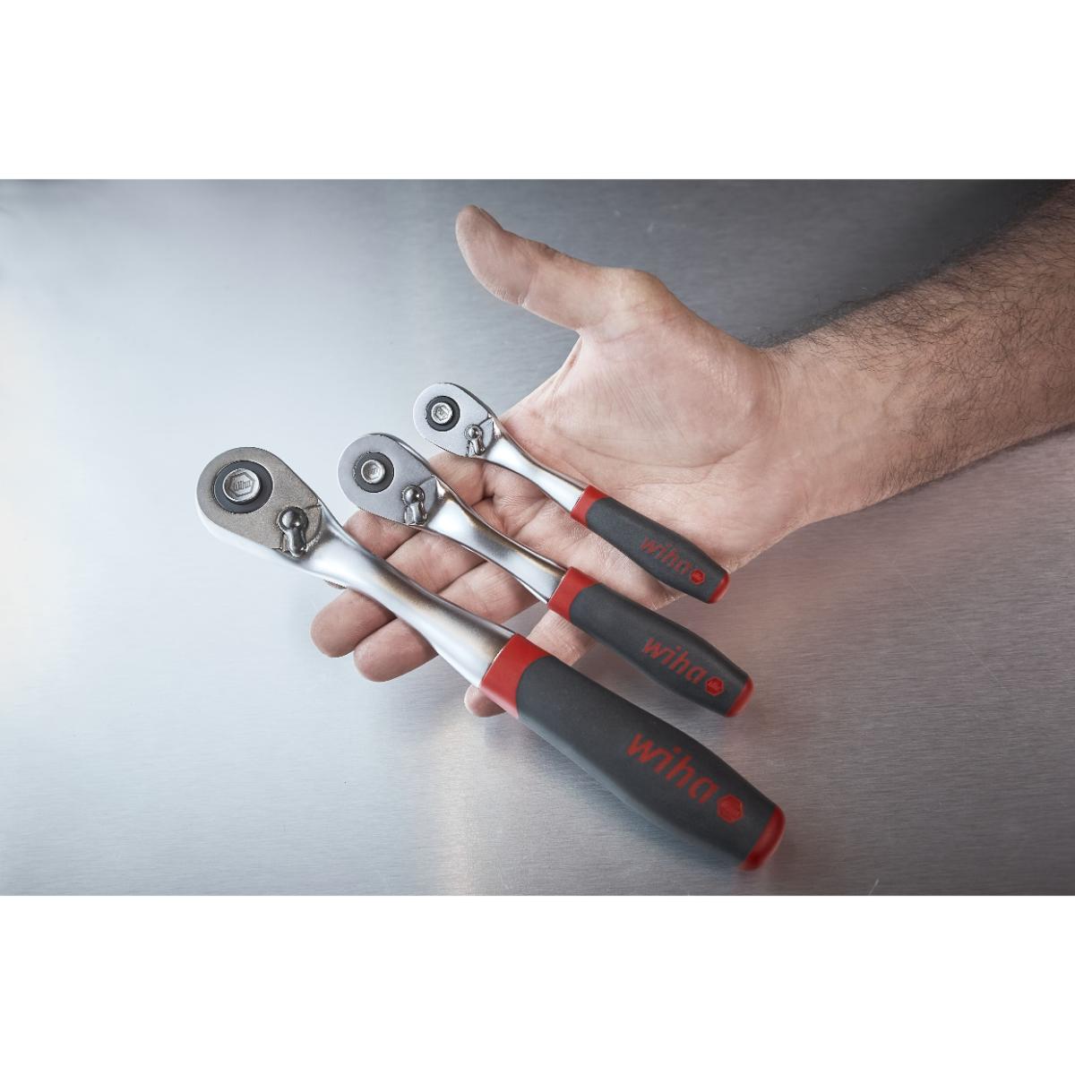 Wiha Umschaltknarre 3/8 zoll mit Druckknopf und Kugelsicherung