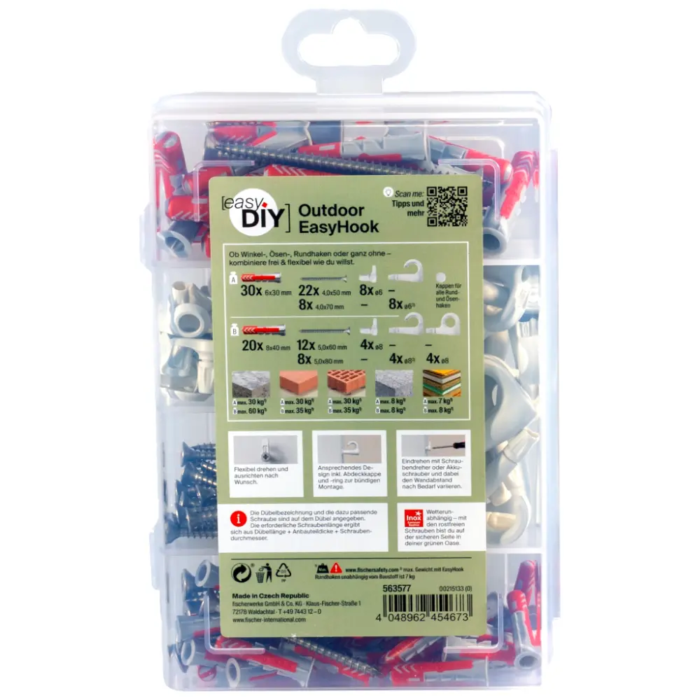 Fischer EasyDIY Box Outdoor EasyHook (144 Teile)