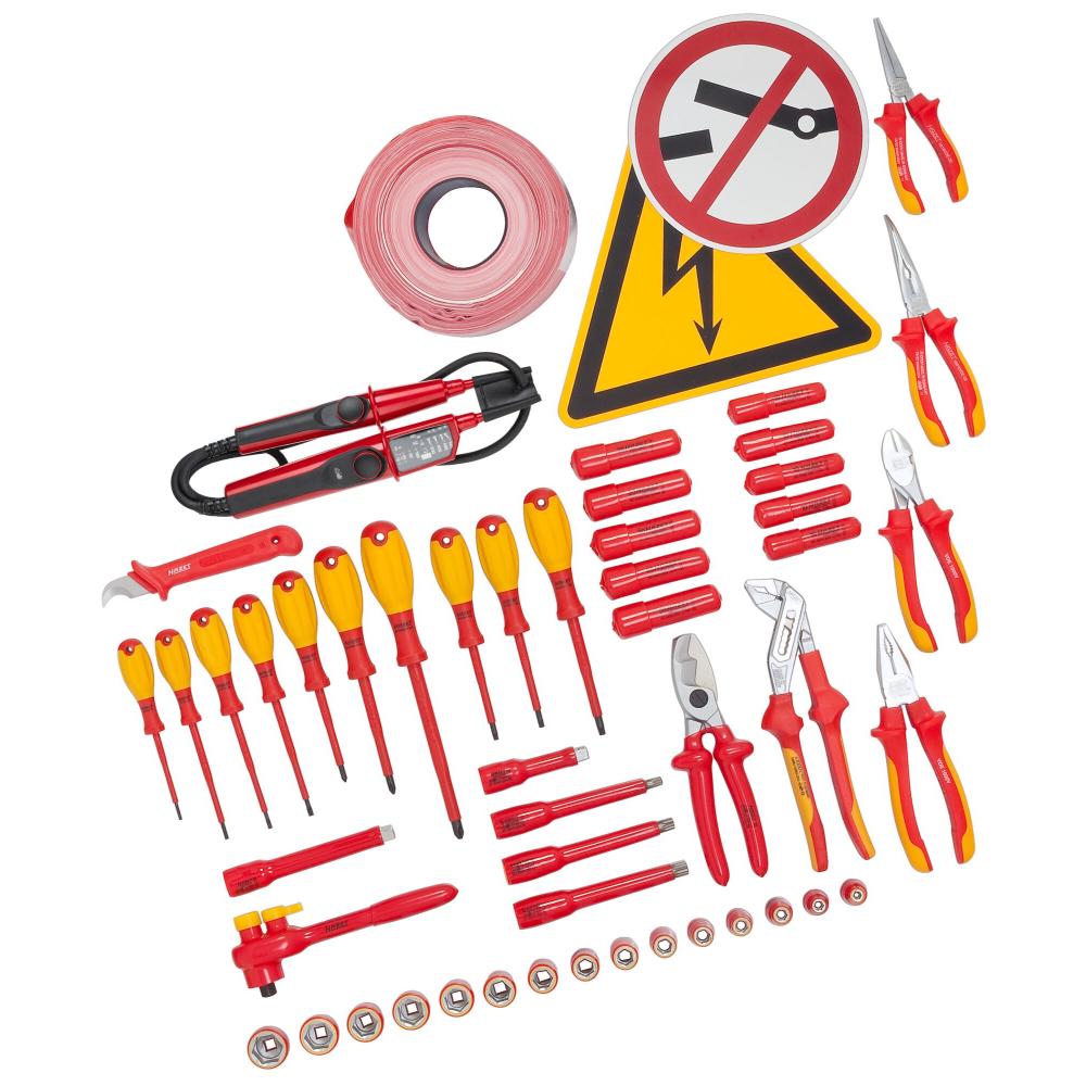 HAZET Hochvolt Werkzeug Satz 52-teilig schutzisoliert 150/52 Vierkant 10 mm (3/8 Zoll)
