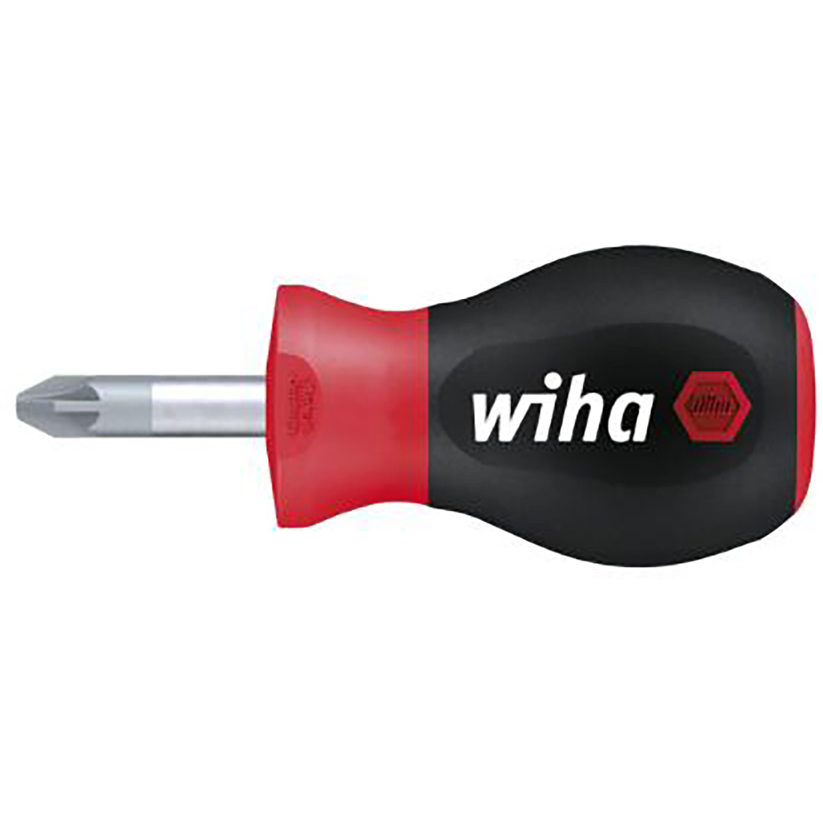 Wiha Schraubendreher SoftFinish Pozidriv mit kurzer Rundklinge, Stubby