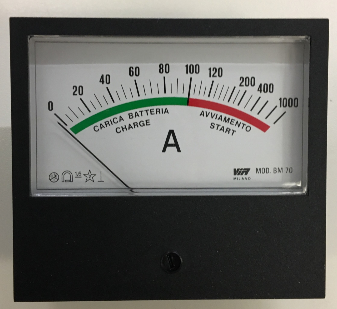 ELMAG Amperemeter 0-600 A. 95X85mm für