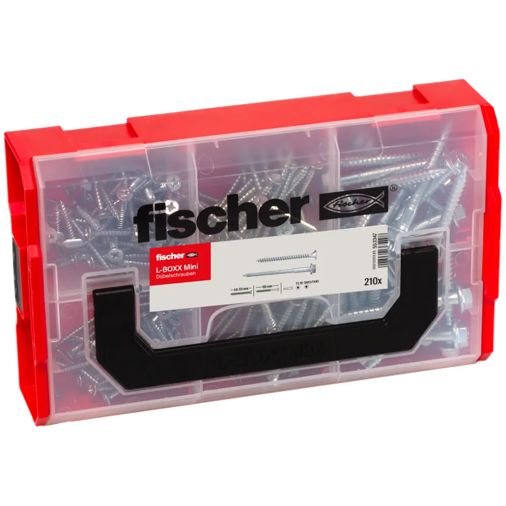 Fischer Dübelsortiment L-BOXX mini Dübelschrauben (210 Teile)