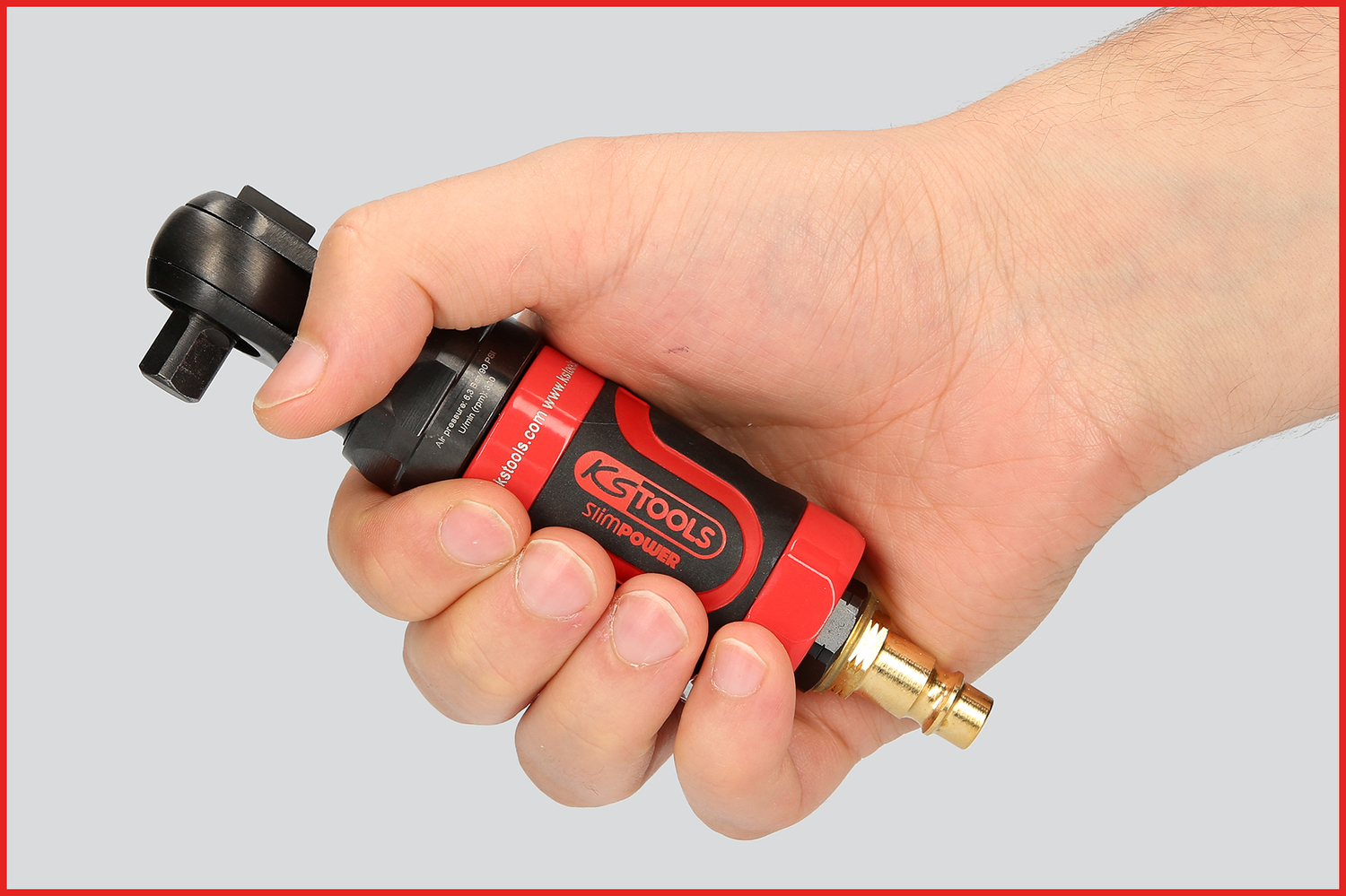 KS Tools 3/8" SlimPOWER Mini-Druckluft-Umschaltratsche 30Nm