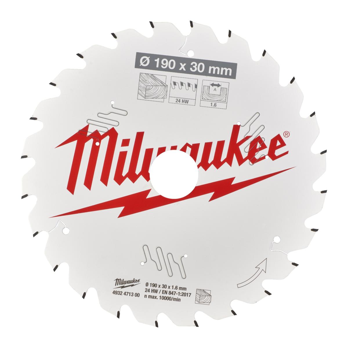Milwaukee - Kreissägeblatt 190/30mm Z24 Holz