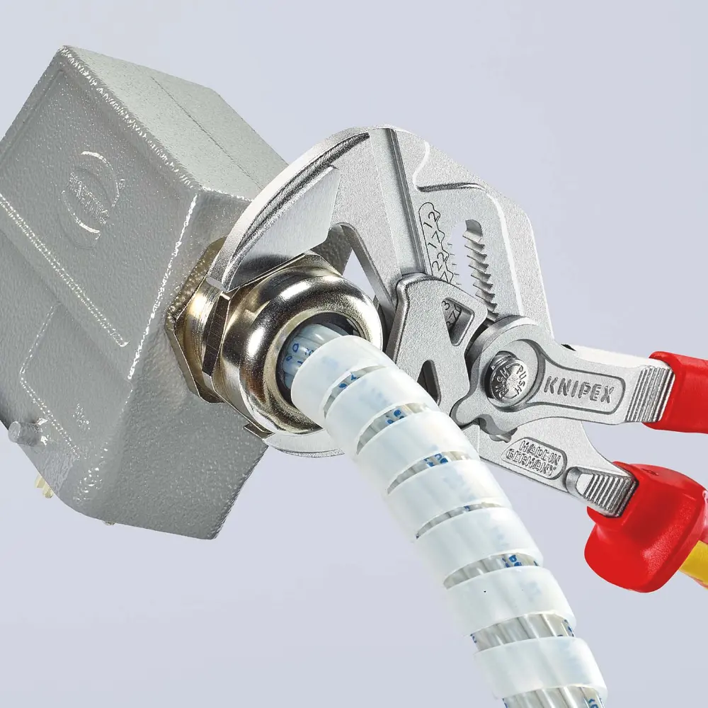KNIPEX Zangenschlüssel Zange und Schraubenschlüssel in einem Werkzeug isoliert VDE-geprüft verchromt 250 mm