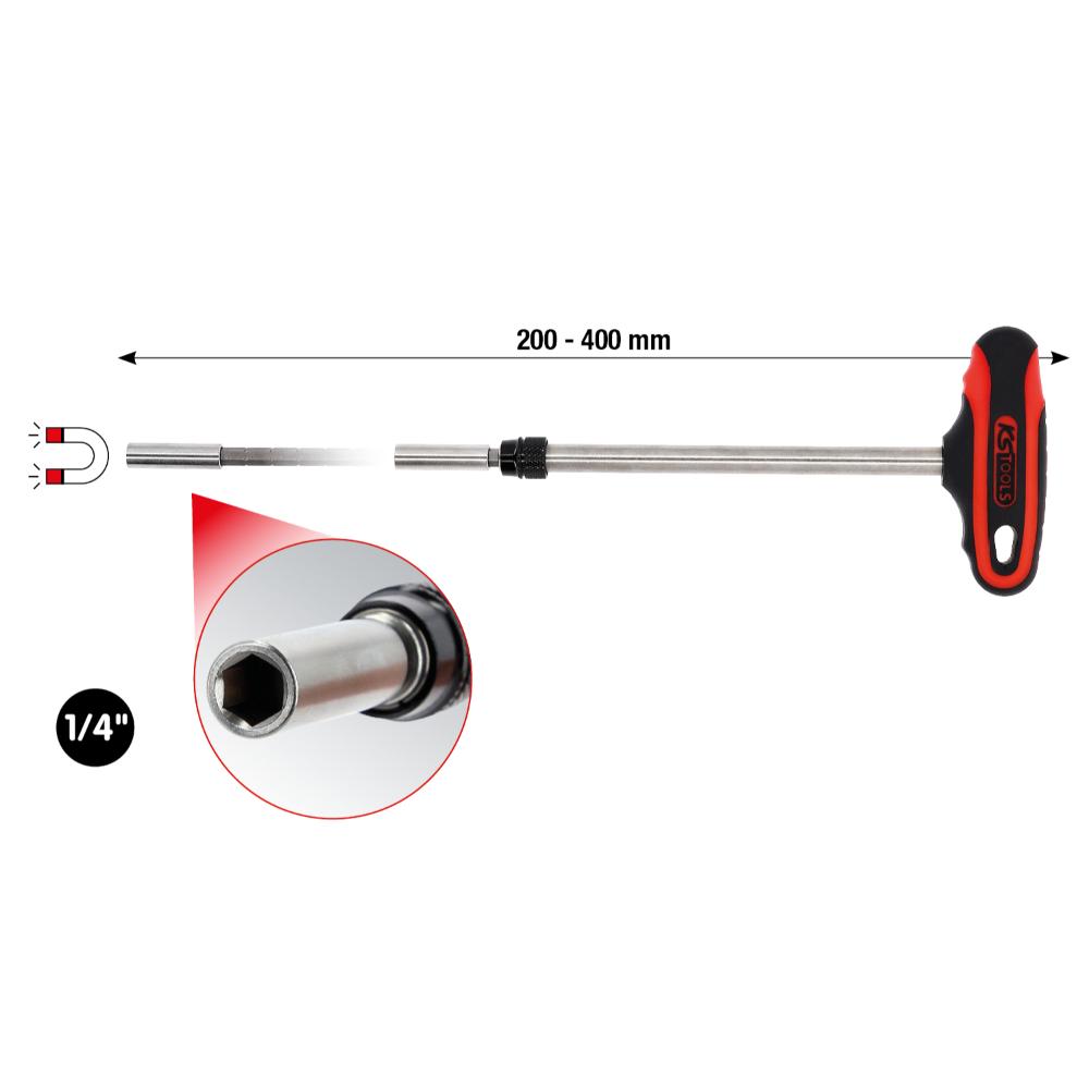 KS Tools 1/4 Zoll Teleskop-Bithalter mit T-Griff