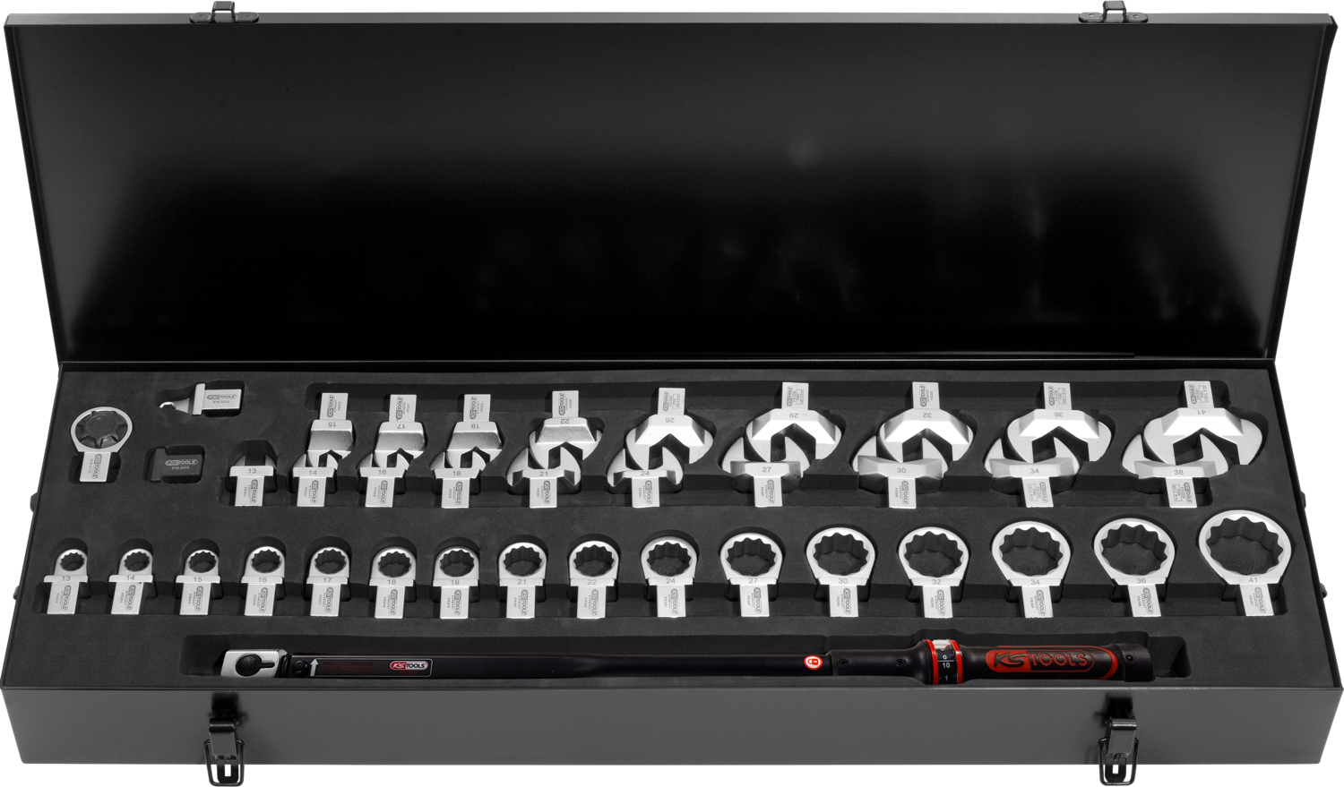 KS Tools 14x18mm ERGOTORQUE®precision Einsteck-Drehmomentschlüssel-Satz 80-420Nm, 39-tlg