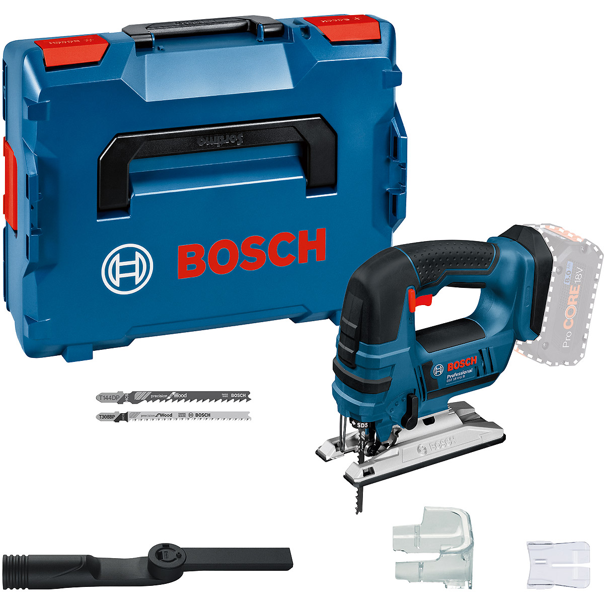 Bosch Akku-Stichsäge GST 18 V-LI B, Solo Version, L-BOXX