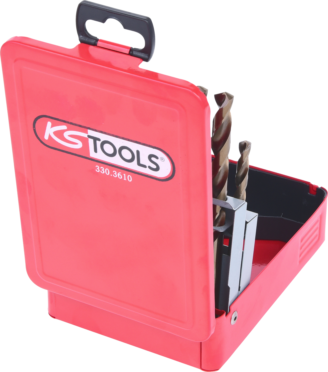 KS Tools HSS-G Co 5 Spiralbohrer-Satz, Stahlblechkassette 19-tlg 1-10mm