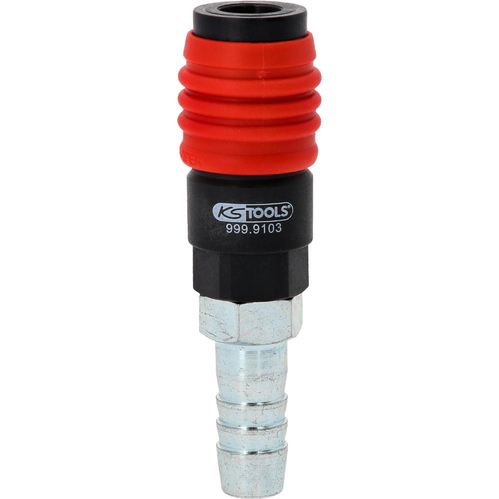 KS Tools 3in1 Universal-Druckluft-Sicherheitskupplung, 14,5 mm mit Schlauchtülle
