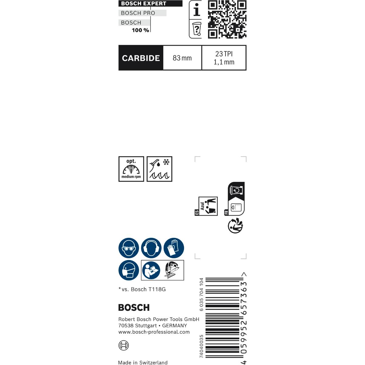 Bosch EXPERT Stainless Steel T 118 AHM Stichsägeblatt, 2 Stk.