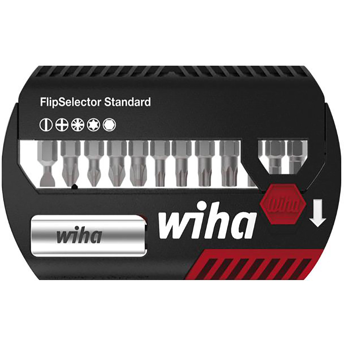 Wiha Bit Set FlipSelector Standard 25 mm gemischt 13-teiliges Set 1/4 zoll C6,3