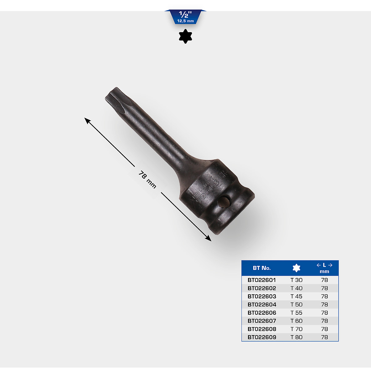 Brilliant Tools 1/2" Kraft Bit-Stecknuss Torx