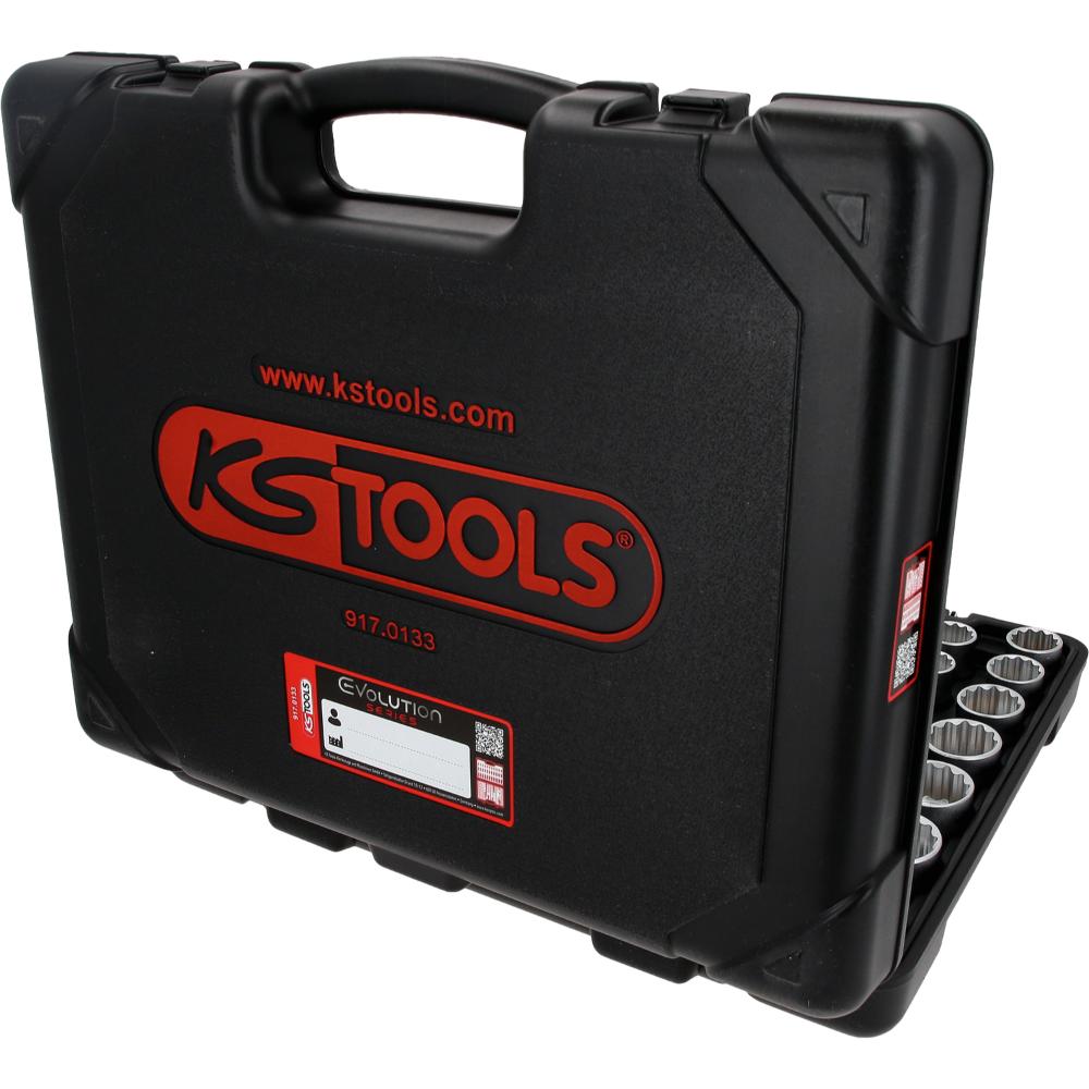KS Tools 1/4 Zoll+3/8 Zoll+1/2 Zoll Steckschlüssel-Satz, 133-tlg