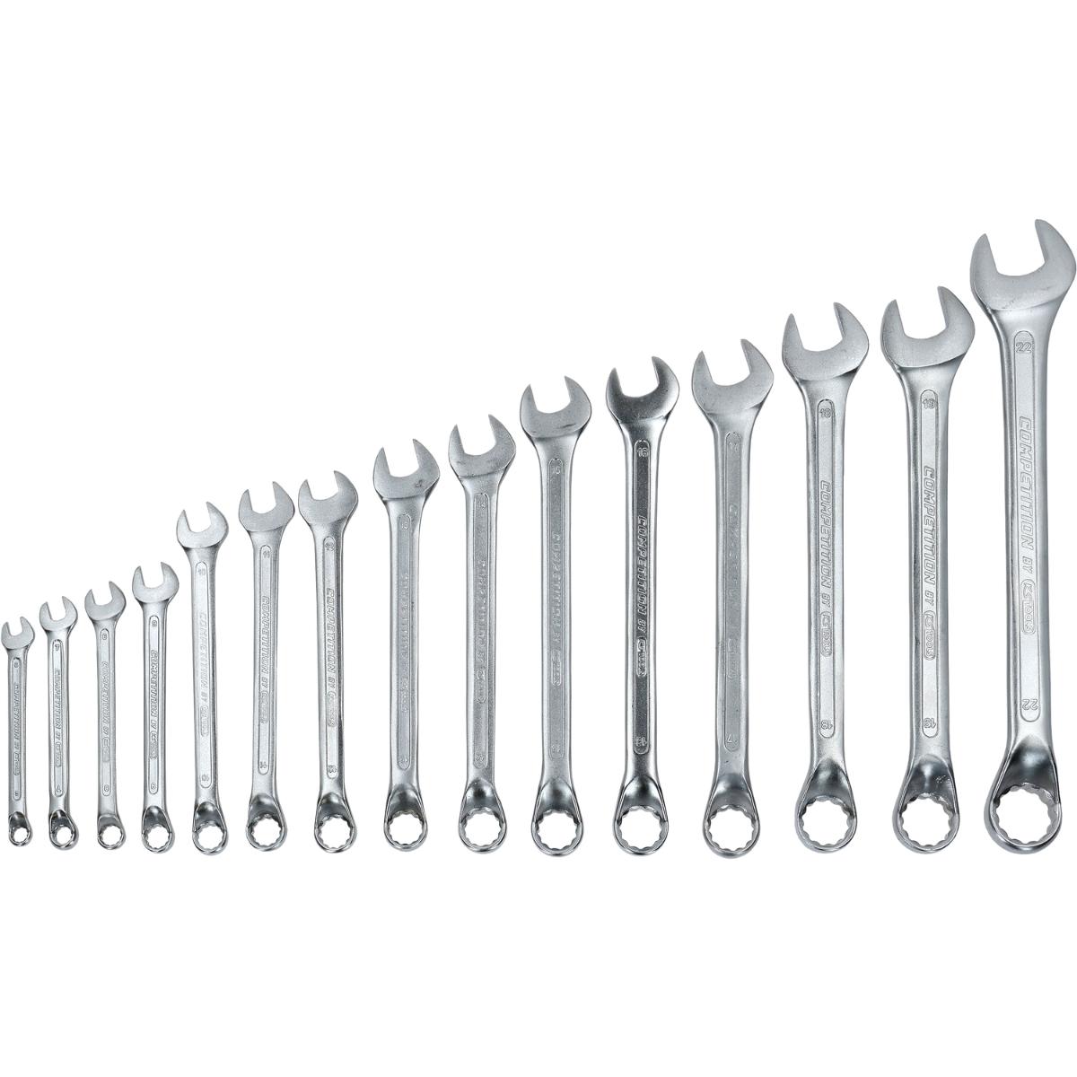 COMPETITION Ringmaulschlüssel gekröpft, 15-teiliegs Set