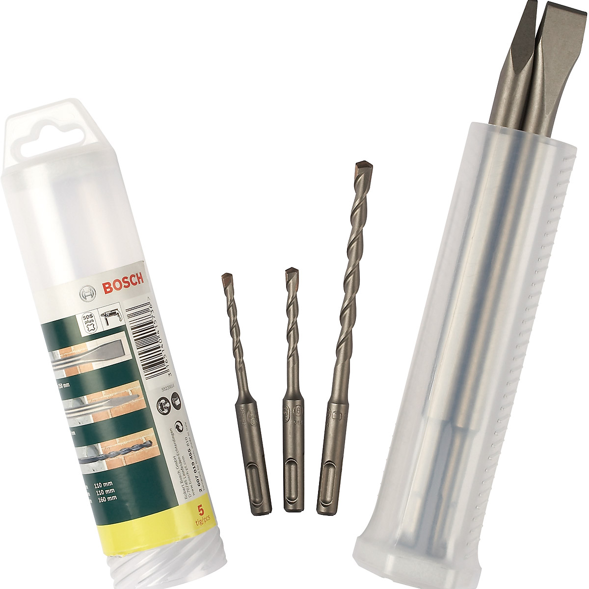 Bosch Meißel- und Hammerbohrer-Set mit SDS plus, 5-teilig, 5 - 8