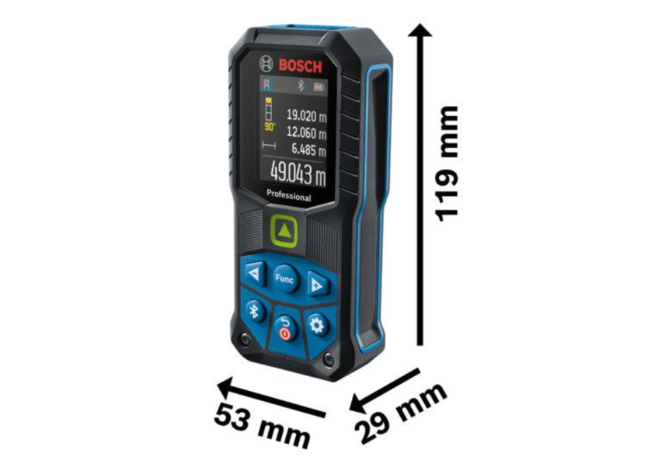 Bosch Laser-Entfernungsmesser GLM 50-27 CG mit 2 x 1,5 V LR6-Batterie (AA)