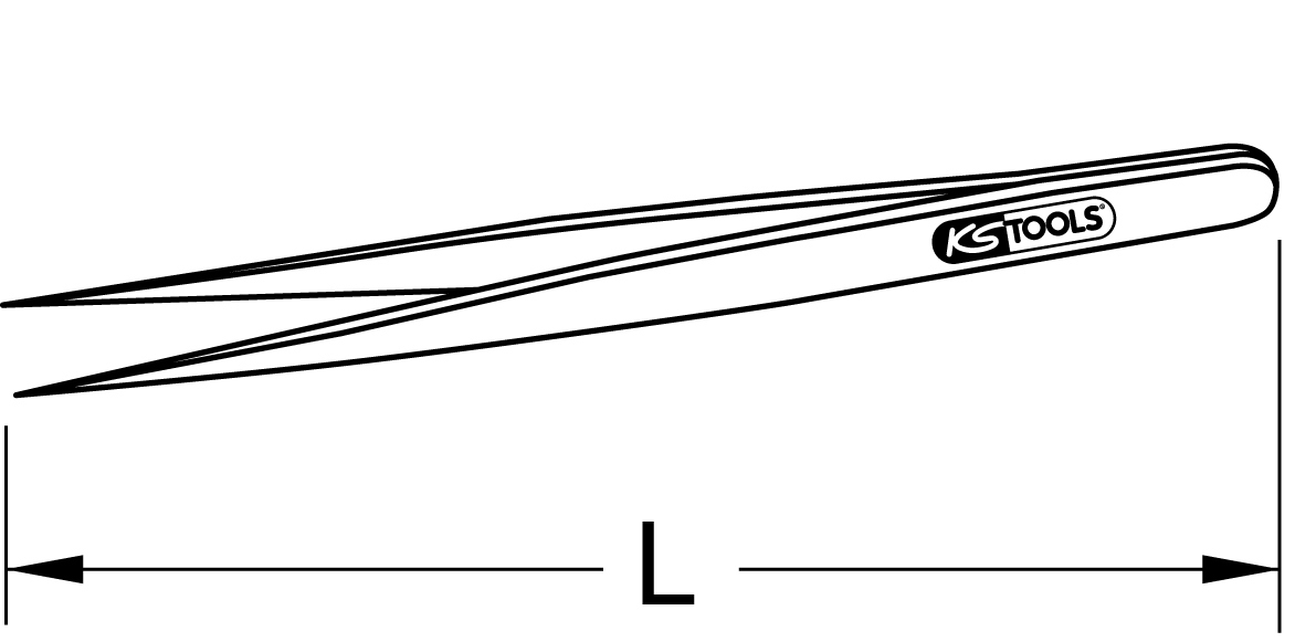 KS Tools BRONZEplus Pinzette stumpf 100 mm