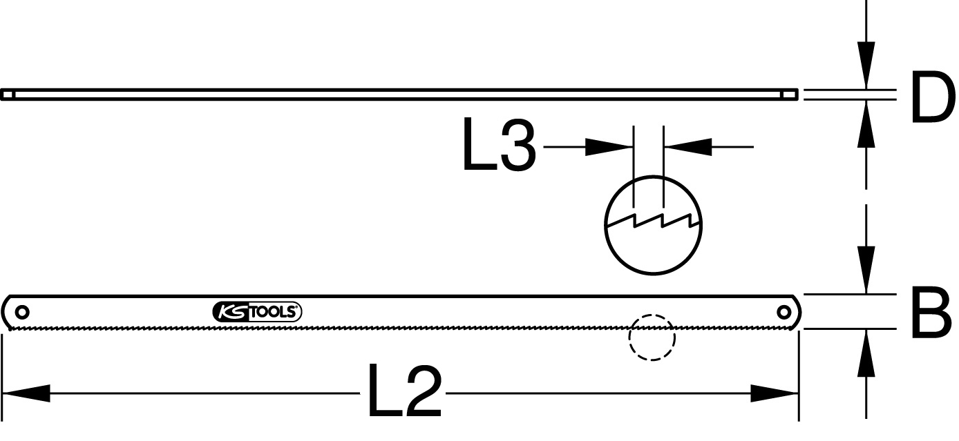 KS Tools HSS-Bi-Co 8 Metallhochleistungs-Sägeblatt, Zahnabstand 1,0mm