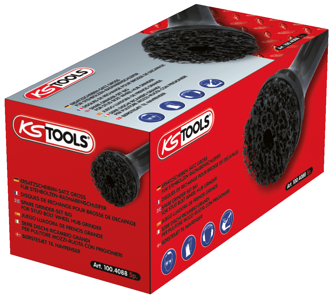 KS Tools Stehbolzen-Radnabenschleifer Ersatzscheiben-Satz Ø 40 mm, 5-tlg