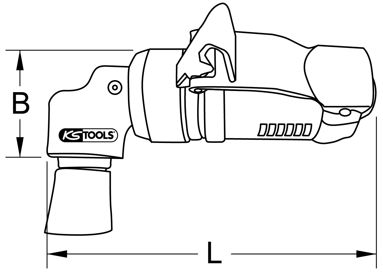 KS Tools SlimPOWER Mini-Druckluft-Schleifmaschine für kleine Pads, 19000 U-min