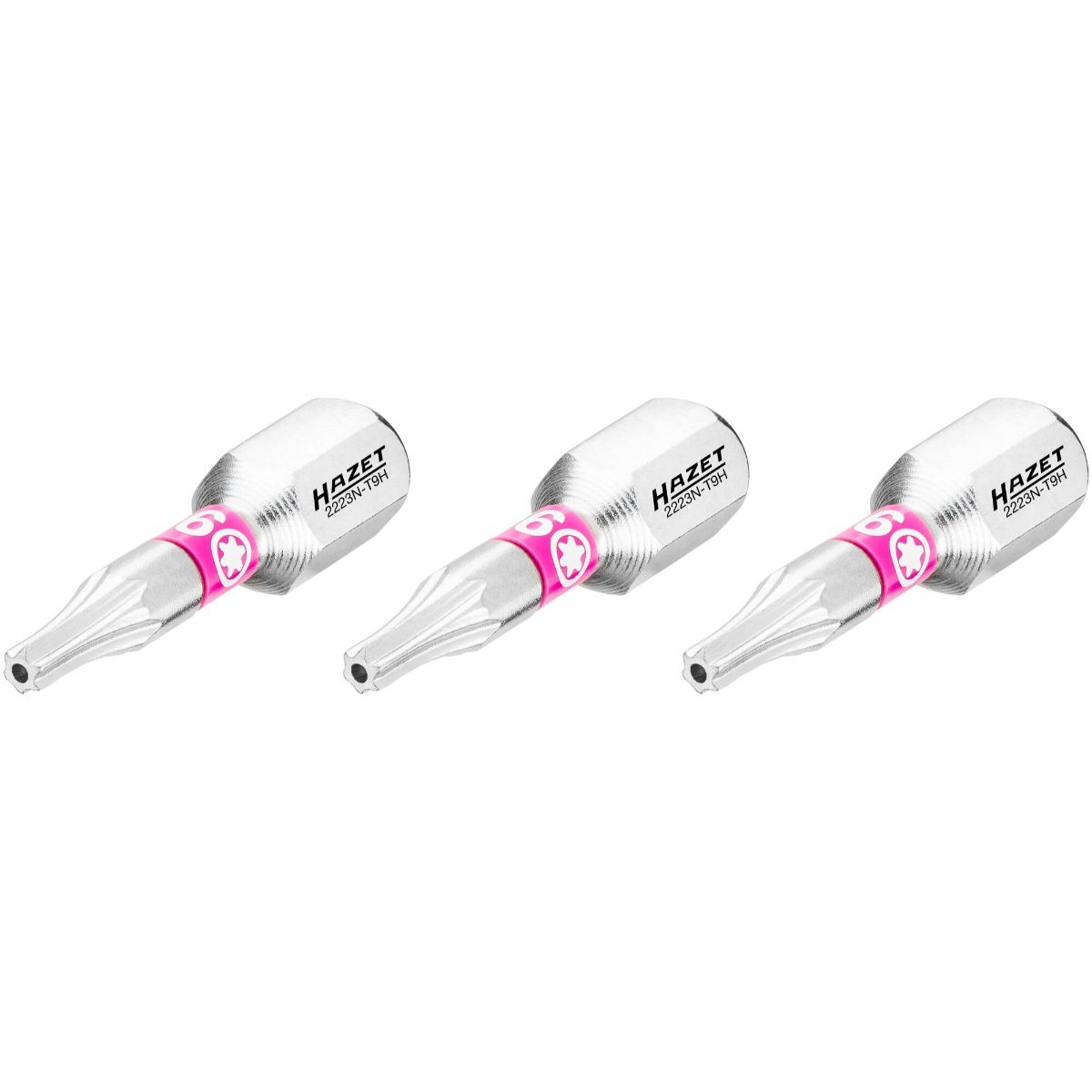 HAZET Bit Sechskant 6,3 (1/4 Zoll) Tamper Resistant TORX Profil 3 Stück
