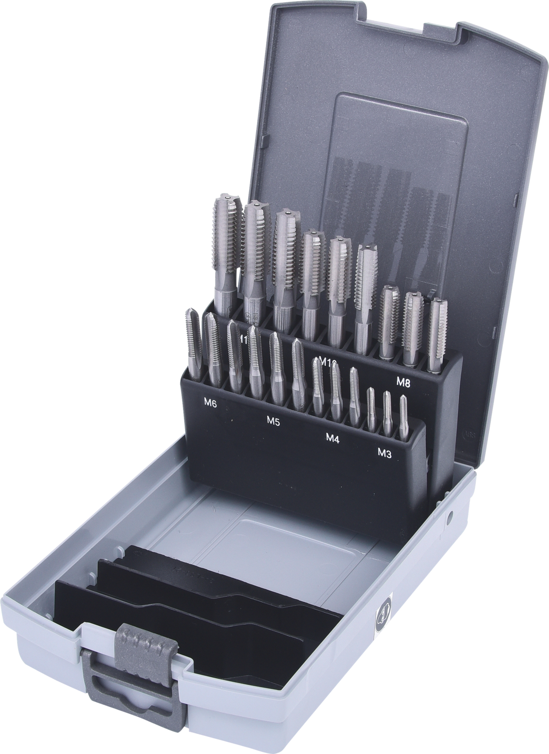 KS Tools HSS CO Handgewindebohrer-Satz M, Kunststoffkassette 21-tlgM3-M12