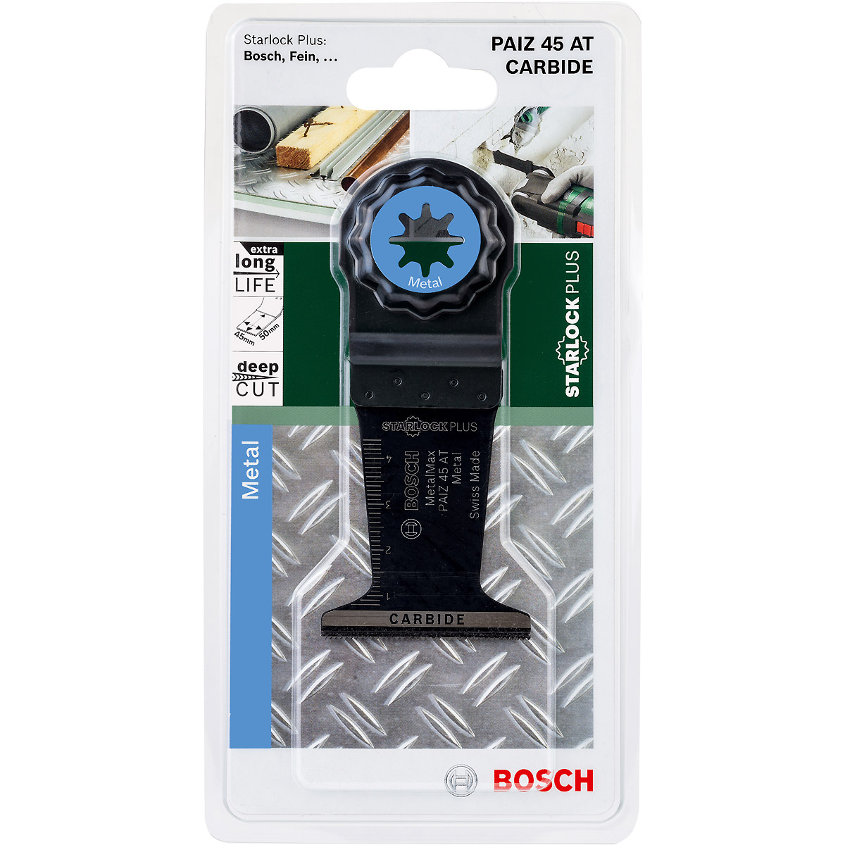 Bosch Starlock Carbide Tauchsägeblatt PAIZ 45 AT MetalMax, 50 x 45 mm