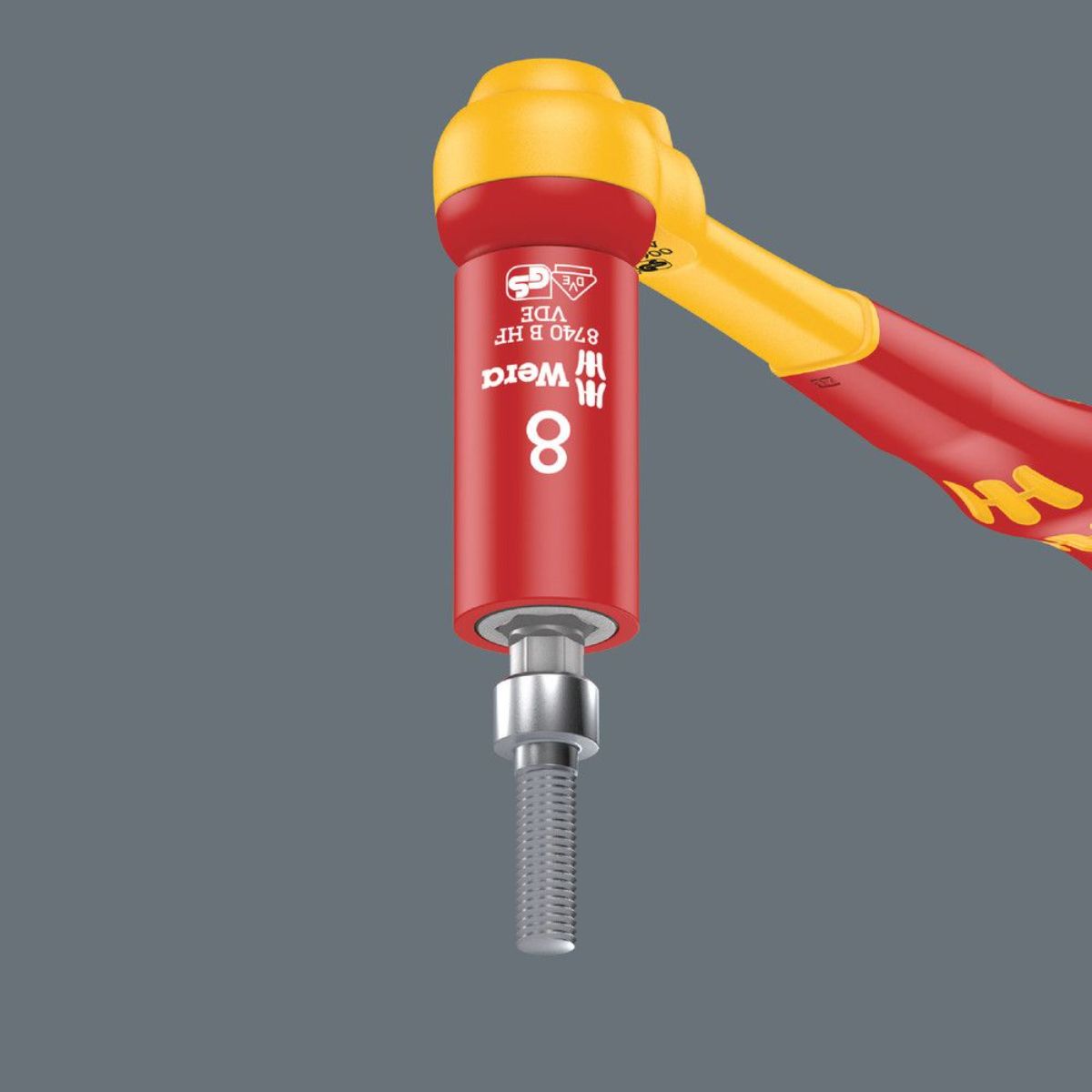 Wera 8740 B VDE HF Zyklop Bitnuss, isoliert + 3/8"-Antrieb + Haltefunktion für Innen-6-kant