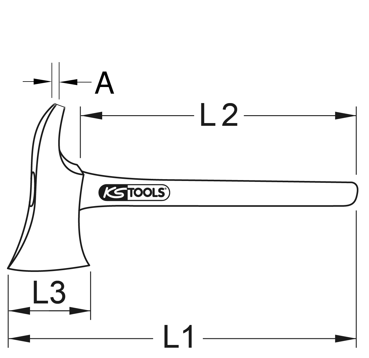 KS Tools BERYLLIUMplus Feuerwehrbeil mit Fiberglasstiel, 400 mm