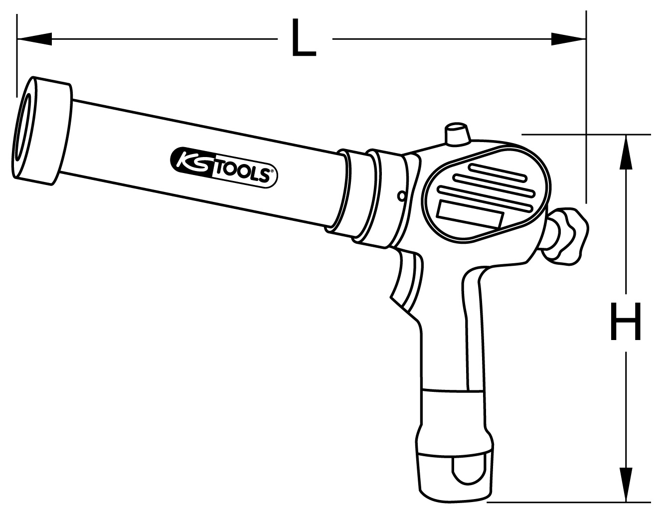 KS Tools Akku-Kartuschen-Pistole 400 ml mit 1 Akku und 1 Ladegerät