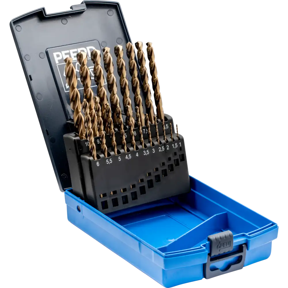 PFERD TOOLS Spiralbohrer-Set 19-tlg. INOX HSSE N DIN 338