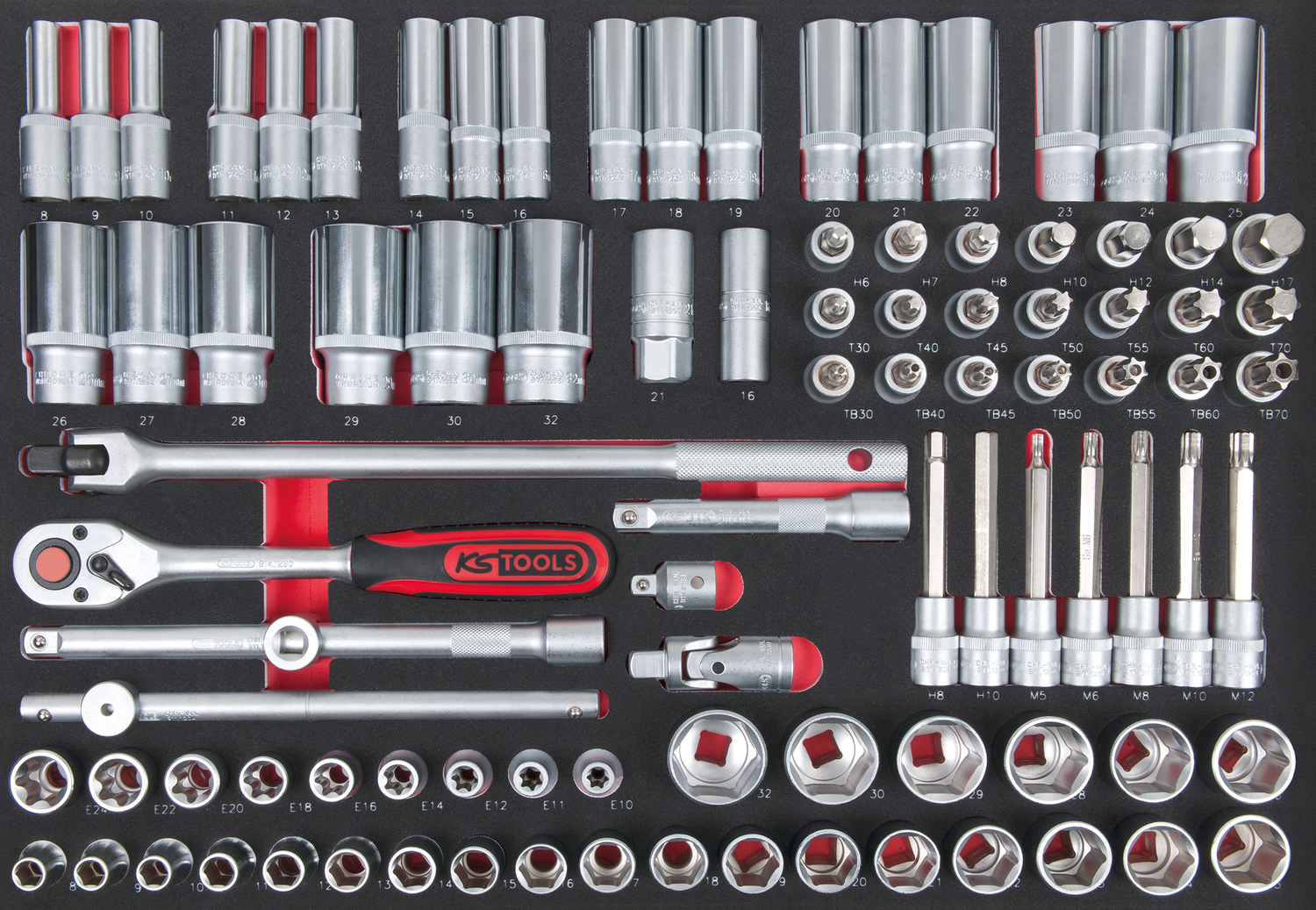 KS Tools SCS Steckschlüssel-Satz, 95-tlg, 1/2" in 1/1 Systemeinlage
