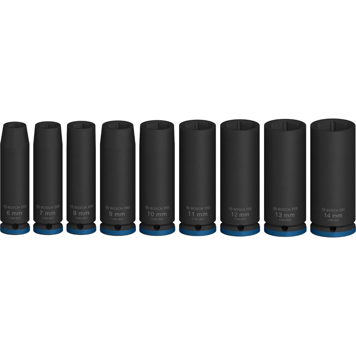 Bosch PRO Impact Socket Set, 1/4", tief, 9 teiliges Set