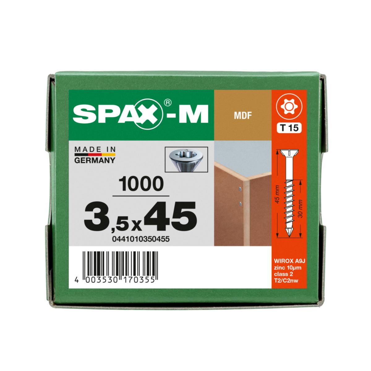 SPAX-M Senkkopf T-Star Plus T15 Teilgewinde Cut WIROX, 1000 Stück