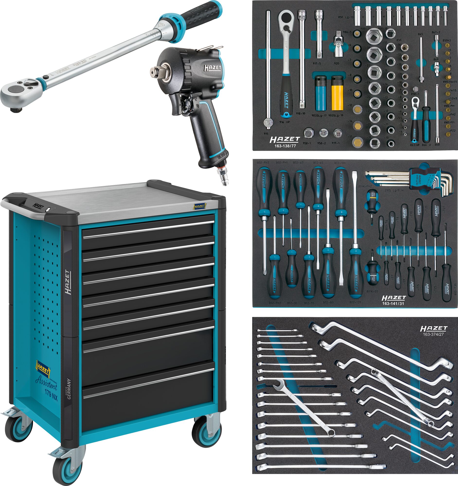 HAZET Werkstattwagen Assistent 179NX-7 mit 317 Werkzeugen