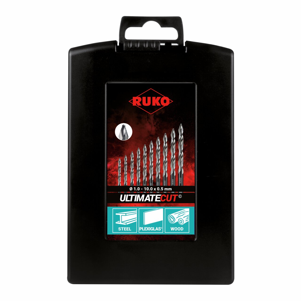 RUKO ULTIMATECUT Spiralbohrer-Satz DIN 338 Typ FLOWSTEP® HSS - 19-tlg.