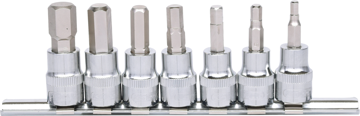 KS Tools 3/8" CHROMEplus Bit-Stecknuss-Satz Innensechskant, 7-tlg 4-12mm