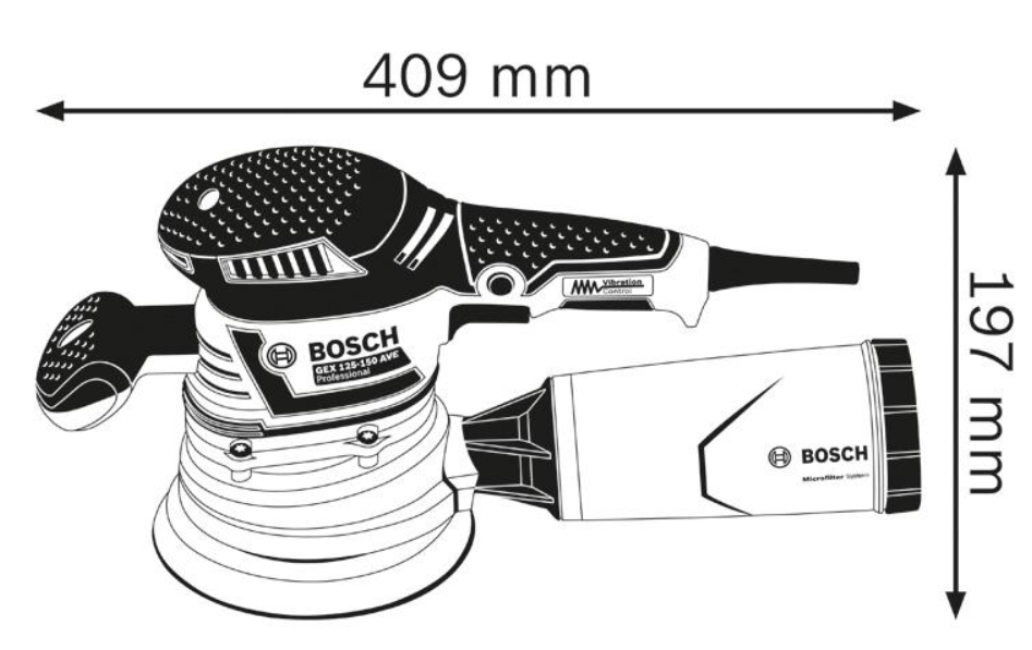 Bosch Exzenterschleifer GEX 40-150 mit 1 x Schleifblatt M480 und L-BOXX